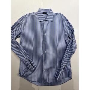 Just Cavalli Mens Blue White Red Striped Shirt Long Sleeve Size 43